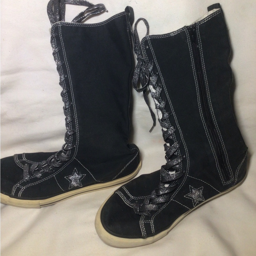 Older Converse One Star Black Calf High Top Shoes Womens Sneaker Boots  5
